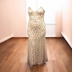 Camille La Vie formal dress women’s 6 nude with gold beading